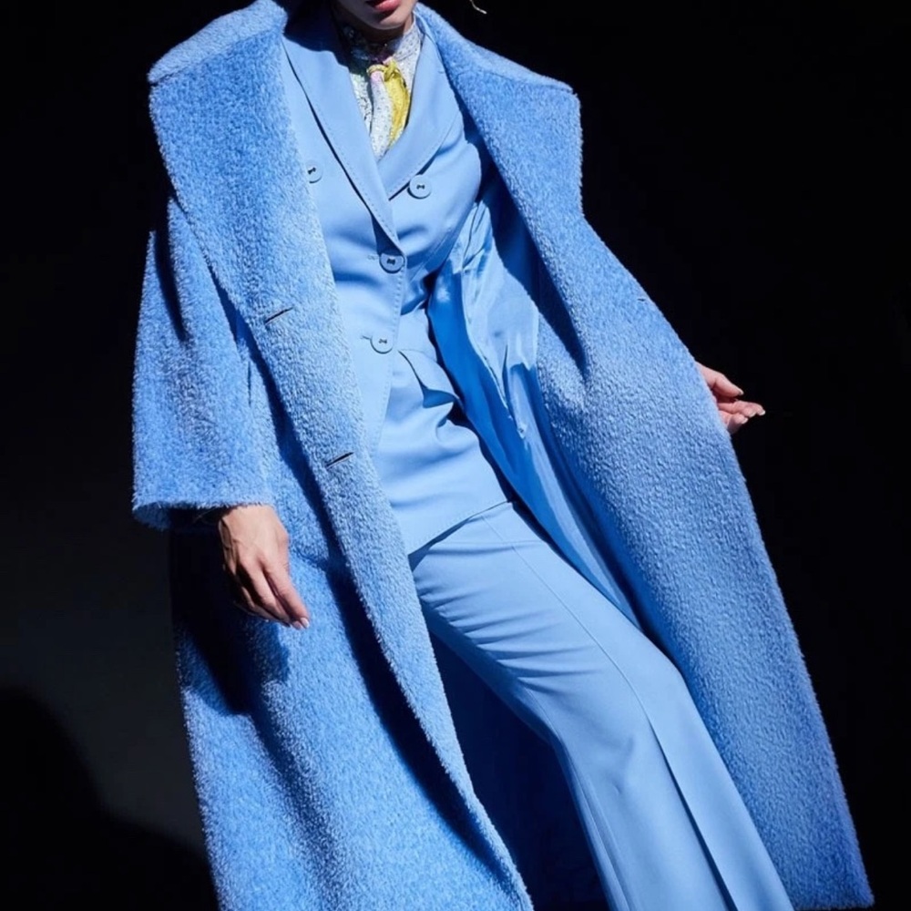 MAISON COMMON Women's Blue Double-Breasted Coat